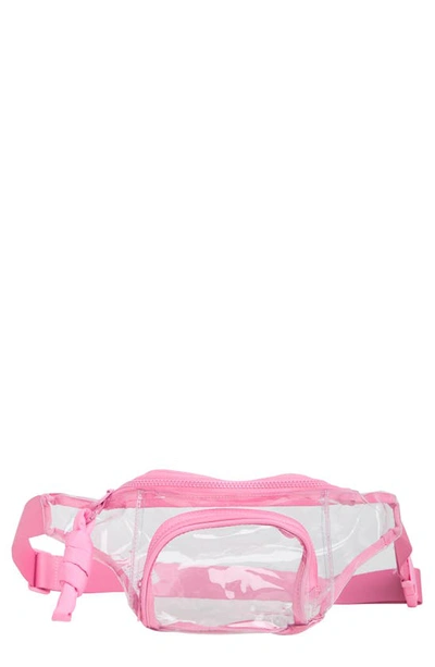 Shop Madden Girl Clear Vinyl Belt Bag In Light Pink