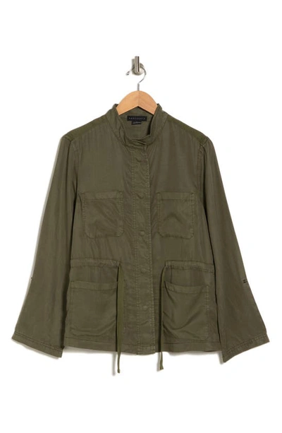 Shop Sanctuary Safari Tencel® Lyocell Utility Jacket In Leaf Green
