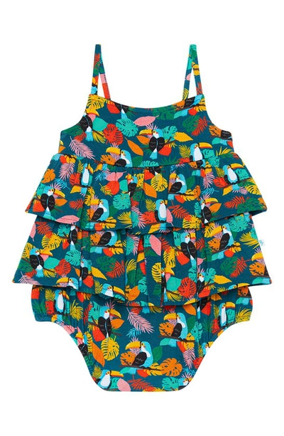 Shop Posh Peanut Rio Ruffle One-piece Swimsuit In Turquoise/ Aqua