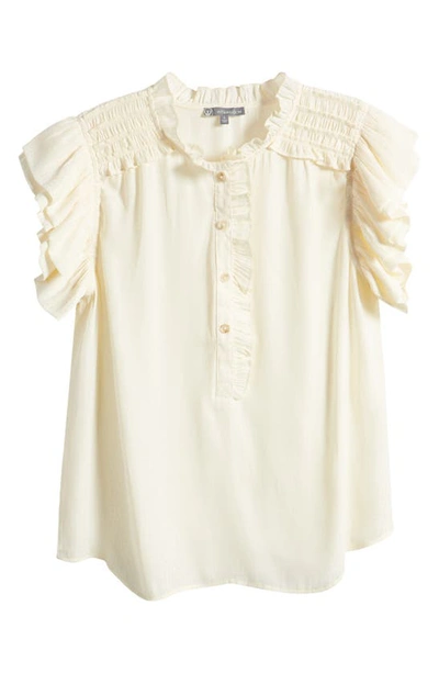 Shop Wit & Wisdom Double Ruffle Top In Frv French Vanilla