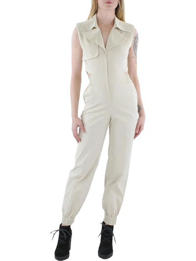 Shop Jonathan Simkhai Rayley Womens Cut-out Jogger Jumpsuit In Beige