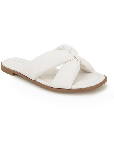 Shop Esprit Scarlet Womens Faux Leather Thong Flip-flops In White