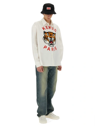 Shop Kenzo ' Lucky Tiger' Shirt In White