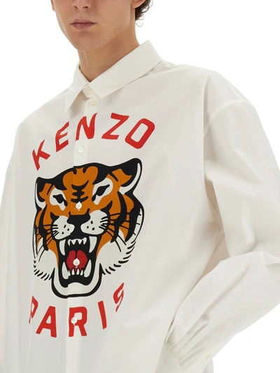 Shop Kenzo ' Lucky Tiger' Shirt In White