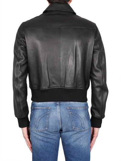 Shop Ami Alexandre Mattiussi Ami Paris Leather Jacket Unisex In Black