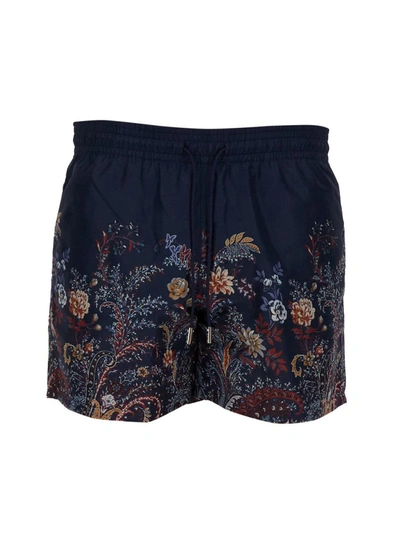 Shop Etro Boxer Swimsuit With Print In Multicolour