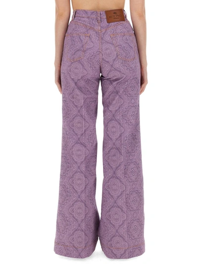 Shop Etro Flare Fit Jeans In Lilac