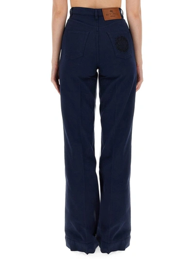 Shop Etro Flare Fit Jeans In Blue