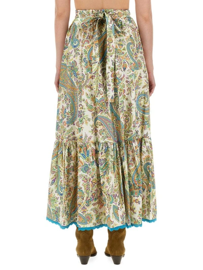Shop Etro Long Skirt In Multicolour