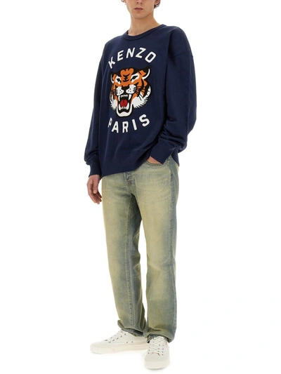 Shop Kenzo "lucky Tiger" Sweatshirt In Blue