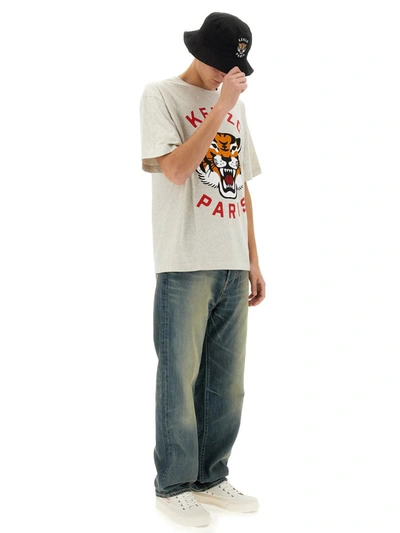 Shop Kenzo "lucky Tiger" T-shirt In Grey