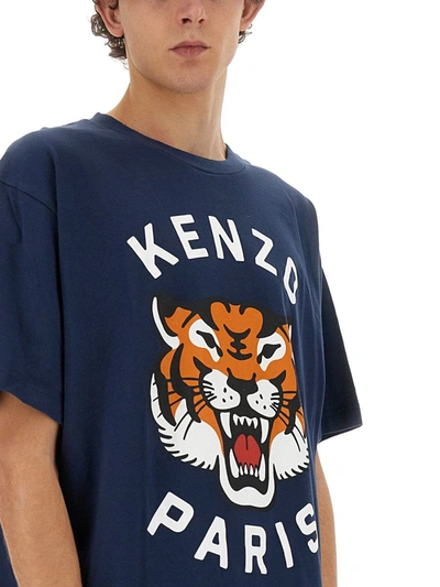 Shop Kenzo "lucky Tiger" T-shirt In Blue