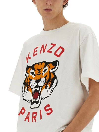 Shop Kenzo "lucky Tiger" T-shirt In White