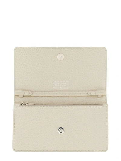 Shop Maison Margiela Large Wallet With Chain Unisex In Ivory