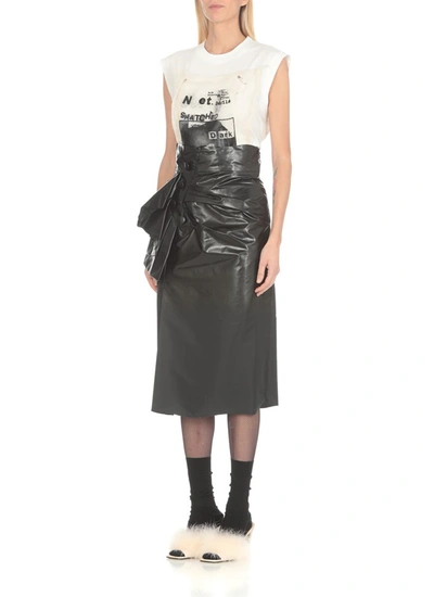 Maison Margiela Bow-detail Pencil Midi Skirt In Black