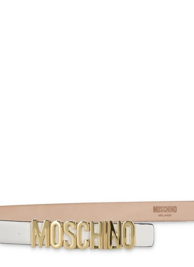 Shop Moschino Belts White