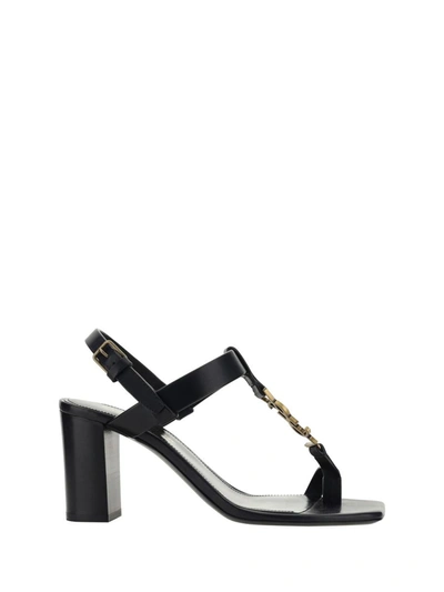 Shop Saint Laurent Sandals In Nero