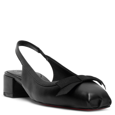 Shop Christian Louboutin Mamaflirt Black Leather Sling Pumps