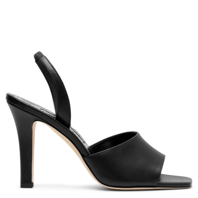 Shop Manolo Blahnik Clotilde 105 Black Leather Sandals