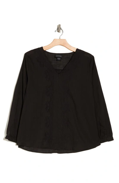 Shop Forgotten Grace Embroidered Cotton Top In Black