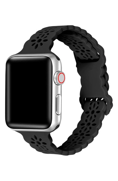 Shop The Posh Tech Lace Detail Silicone Apple Watch® Band In Black