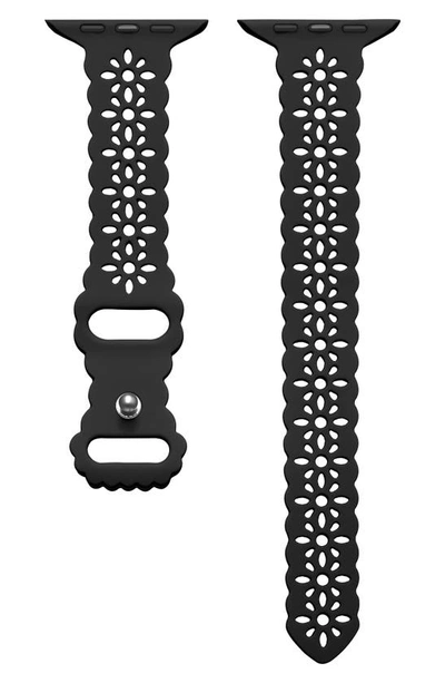 Shop The Posh Tech Lace Detail Silicone Apple Watch® Band In Black