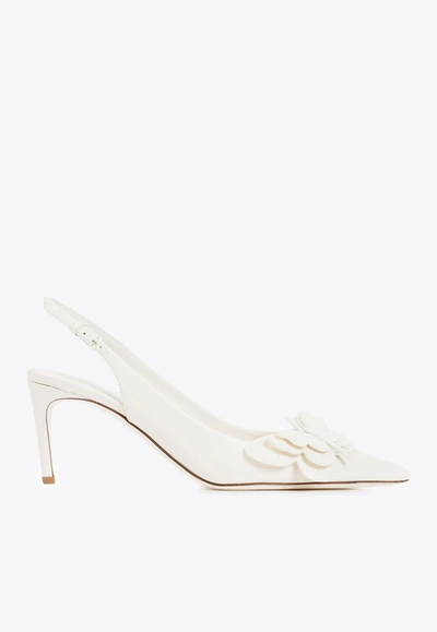 Shop Valentino 70 Archive Butterfly Slingback Pumps In White