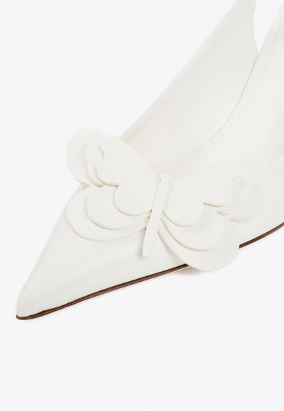Shop Valentino 70 Archive Butterfly Slingback Pumps In White
