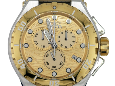 Pre-owned Invicta Excursion 44961 Masterpiece Swiss Chronograph Gold Dial Watch 52mm