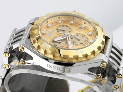 Pre-owned Invicta Excursion 44961 Masterpiece Swiss Chronograph Gold Dial Watch 52mm