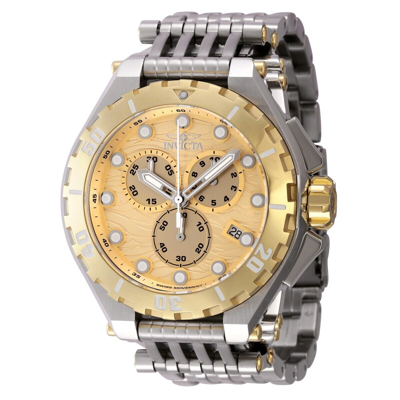 Pre-owned Invicta Excursion 44961 Masterpiece Swiss Chronograph Gold Dial Watch 52mm