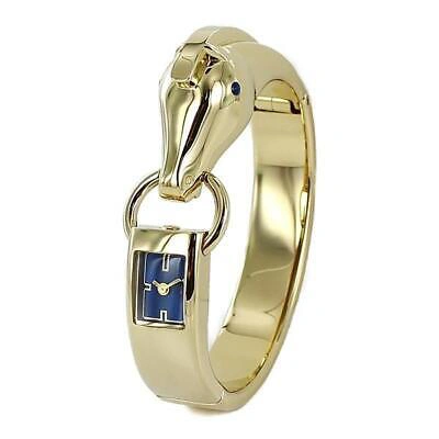 Pre-owned Tory Burch Horse Bangle Watch Ladies Tbw5380 Gold Navy Analog Quartz Box