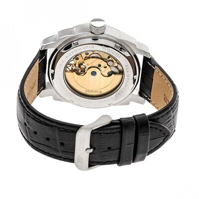 Pre-owned Heritor Automatic Helmsley Uomo Per Uomo Pelle Argento Orologio Hr5006