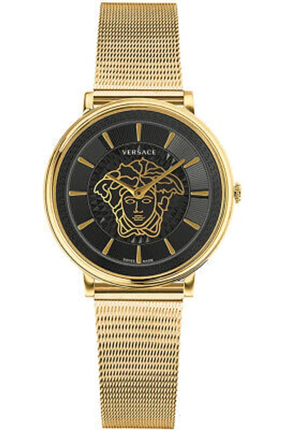 Pre-owned Versace Womens Wristwatch  Ve8102119 Steel Gold Color Ijp