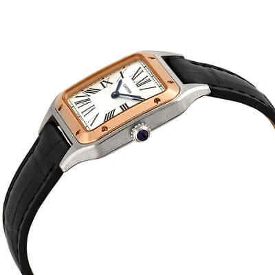 Pre-owned Cartier Santos-dumont Small Model Quartz Silver Dial Unisex Watch W2sa0012