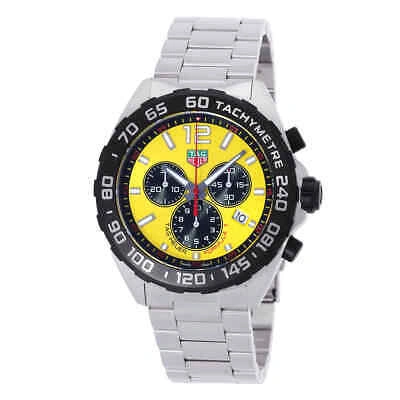 Pre-owned Tag Heuer Formula 1 Yellow Chronograph Quartz Men's Watch Caz101am.ba0842