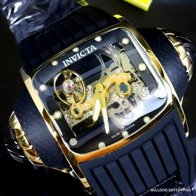 INVICTA Pre-owned Vintage Ghost Bridge Automatic Clear Skeletonized Gold 68mm Watch