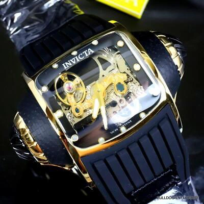 Pre-owned Invicta Vintage Ghost Bridge Automatic Clear Skeletonized Gold 68mm Watch