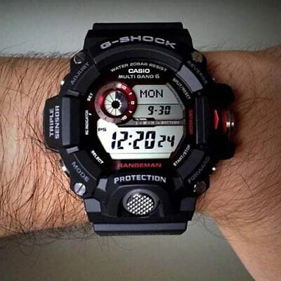 Pre-owned G-shock Casio  Gw-9400j-1jf Master Of Rangeman Triple Sensor Digital Men Watch