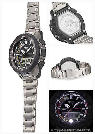 Pre-owned Casio Watch Protrek Angler Line Smartphone Link Prt-b70t-7jf Men's Gray
