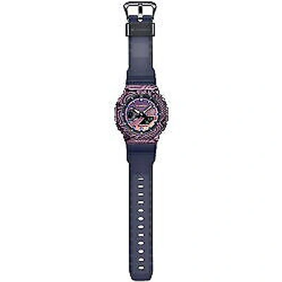 Pre-owned Casio G-shock Gm-2100mwg-1ajr Purple Milky Way Metal Case Men's Watch In Box