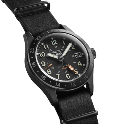 Pre-owned Seiko 5 Sports Ssk025k1 Automatic Gmt Black Dial Date Display 10atm Men's Watch