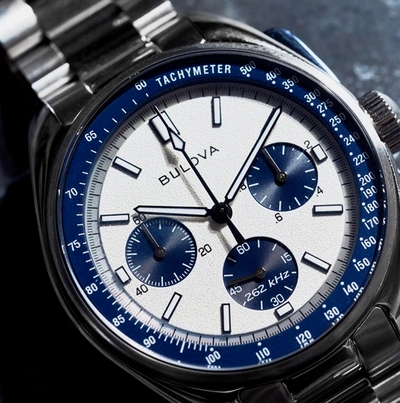 Pre-owned Bulova Lunar Pilot Chronograph Men's Watch Sapphire With Bonus Strap 98k112
