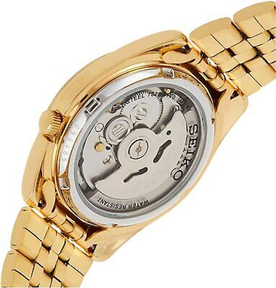 Pre-owned Seiko Men's Snk366k 5 Automatic Gold Dial Gold-tone Stainless Steel Watch