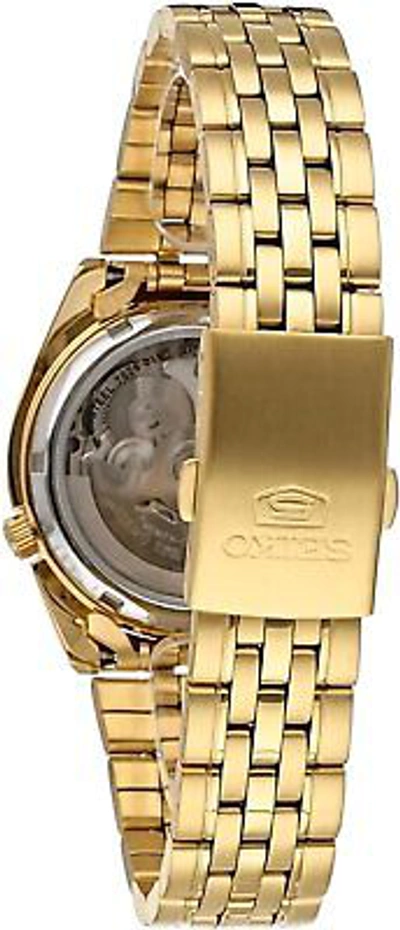 Pre-owned Seiko Men's Snk366k 5 Automatic Gold Dial Gold-tone Stainless Steel Watch