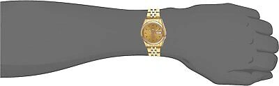 Pre-owned Seiko Men's Snk366k 5 Automatic Gold Dial Gold-tone Stainless Steel Watch