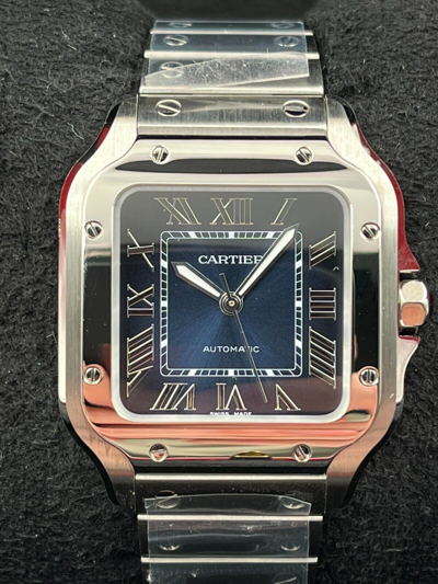 Pre-owned Cartier Santos De  Blue Dial Medium Size 35mm Wssa0063 Unworn 2023