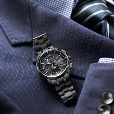 Pre-owned Citizen Attesa By1006-62e Moon Phase Eco-drive Automatic Solar Men's Watch Japan