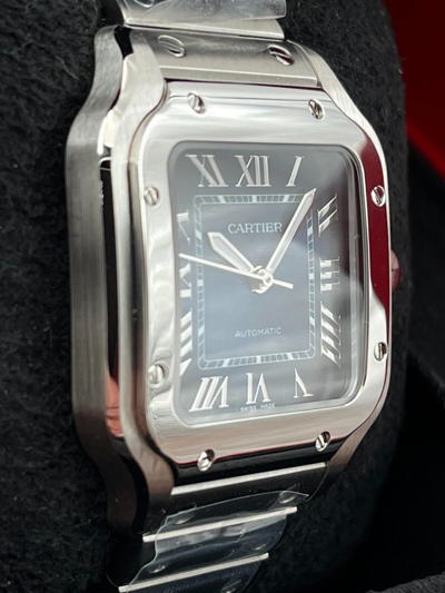Pre-owned Cartier Santos De  Blue Dial Medium Size 35mm Wssa0063 Unworn 2023