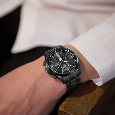 Pre-owned Citizen Attesa By1006-62e Moon Phase Eco-drive Automatic Solar Men's Watch Japan